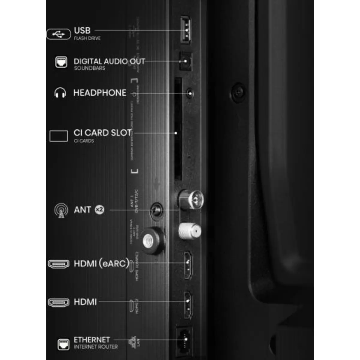 Smart-TV 40A5Q 101,6cm 40" FHD QLED 1920x1080 16:9 9,5 ms 60 Hz 5000:1 Schwarz
