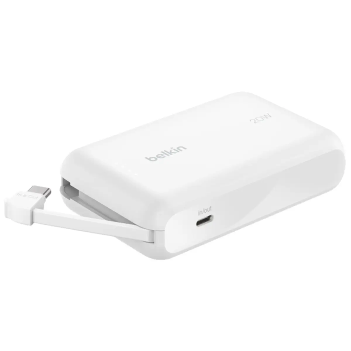 BOOSTCHARGE™ USB-C Power Delivery Powerbank 10.000mAh, 20W, inkl. USB-C-Kabel, weiß