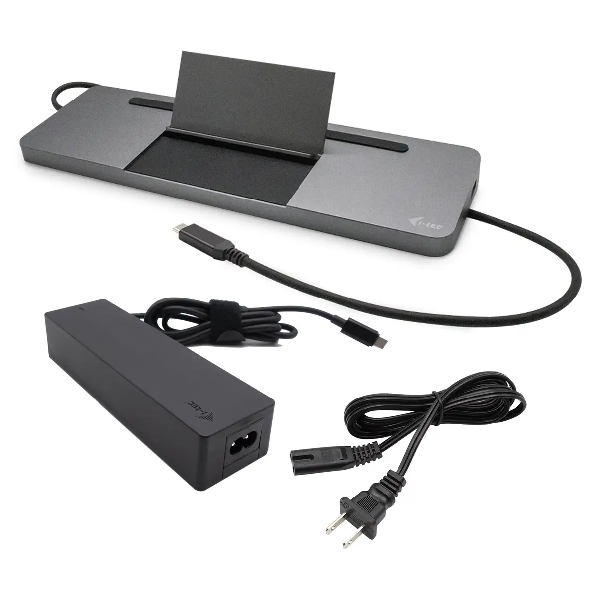 i-tec USB-C Metal Ergonomic 4K 3x Display Docking Station with Power Delivery 85W + i-tec Universal Charger 100W (bundle)