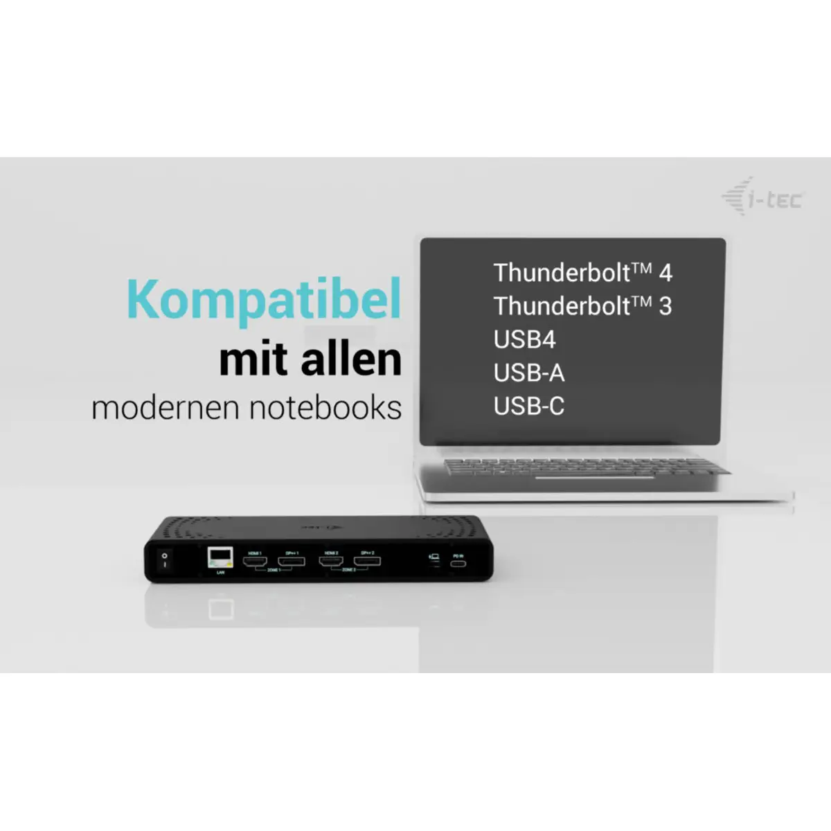 i-tec Universal Dual 4K Display Docking Station, PD 85W + i-tec USB-C Charger 100W