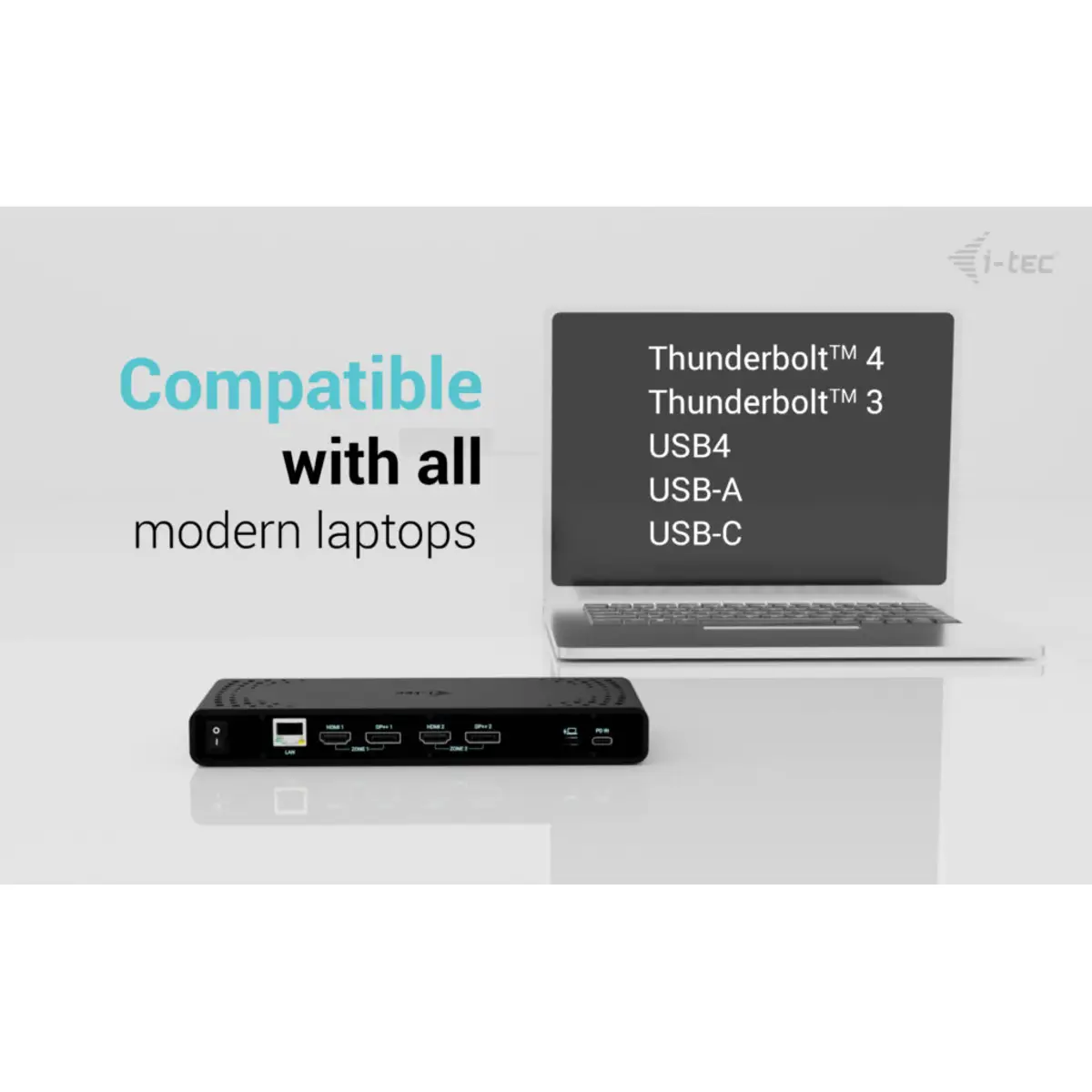 i-tec Universal Dual 4K Display Docking Station, PD 85W