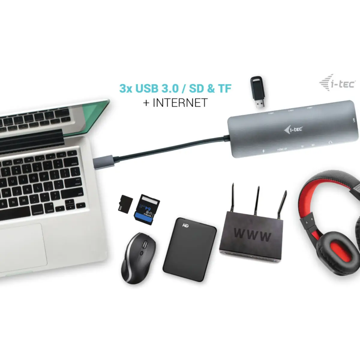 i-tec USB-C Metal Nano Docking Station 4K HDMI LAN with Power Delivery 100 W + Charger 100W