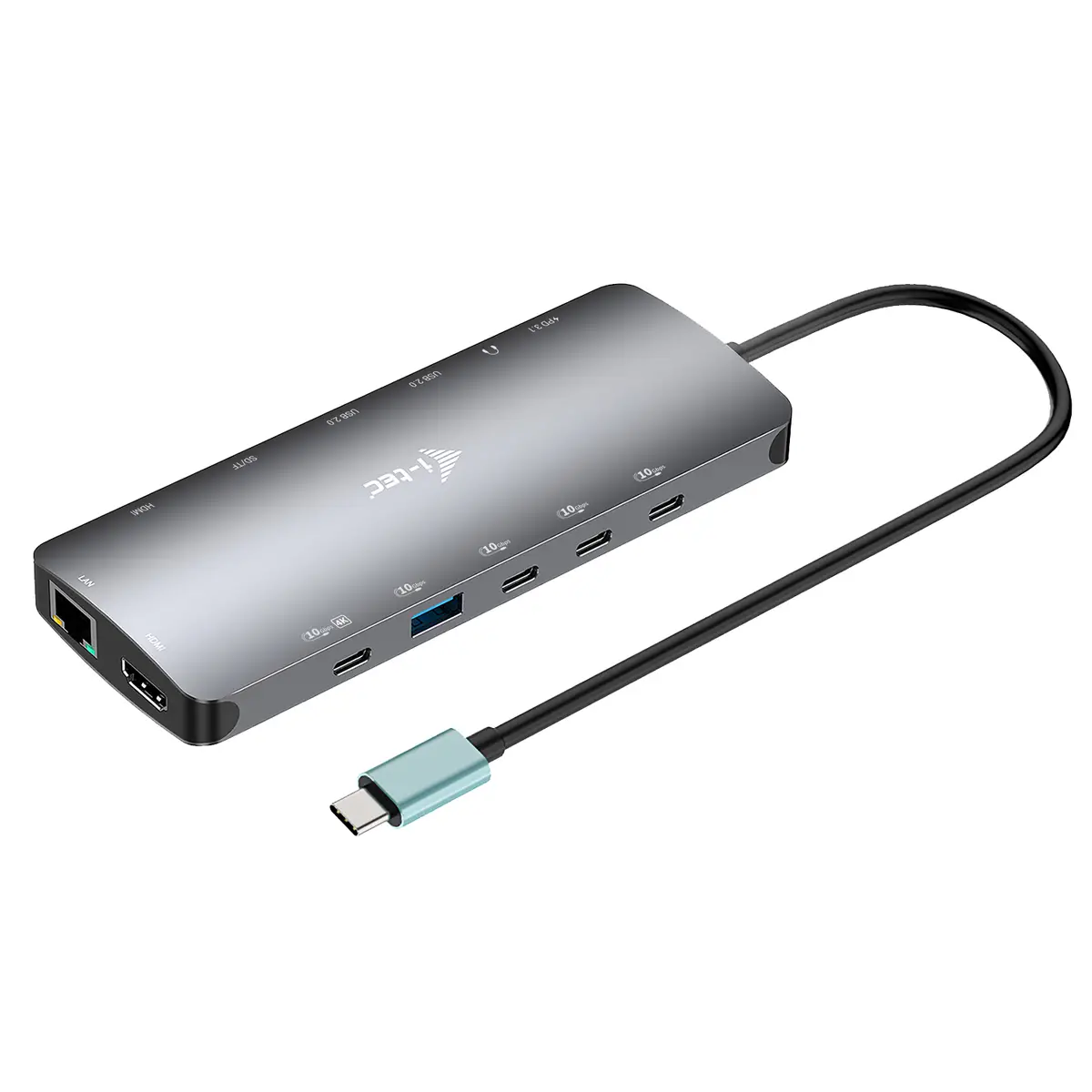 i-tec USB-C Metal Nano 3x Display Dock, 2x HDMI 1x USB-C video with PD 140W + USB-C Charger 140W