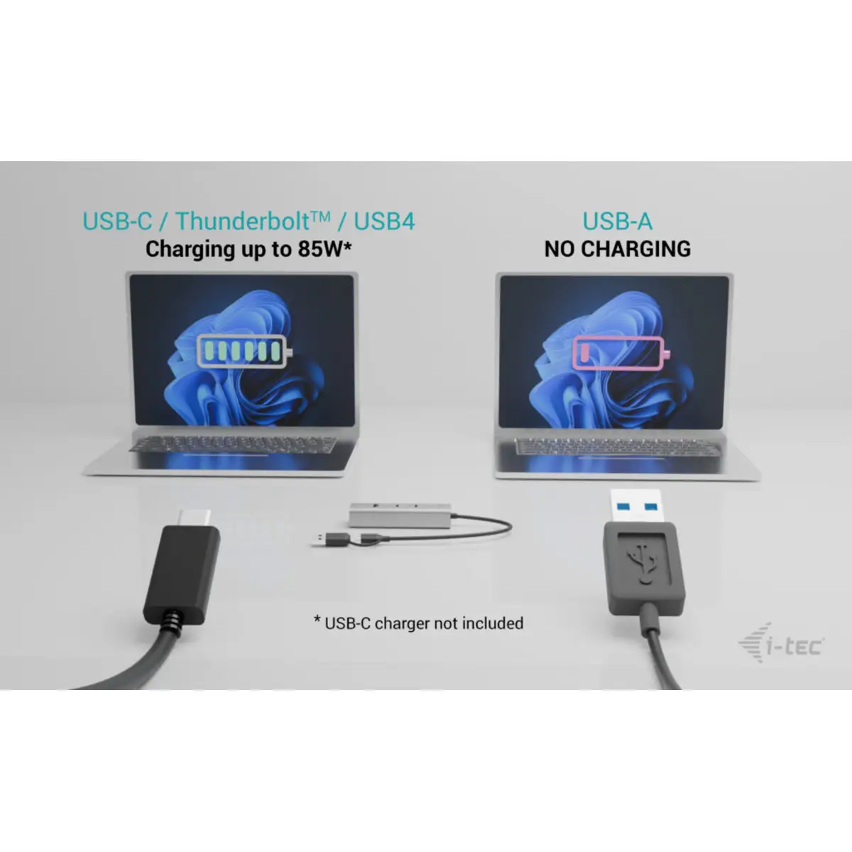 i-tec Universal Charging Metal HUB 2x USB-C + 2x USB-A Port, PD 85W
