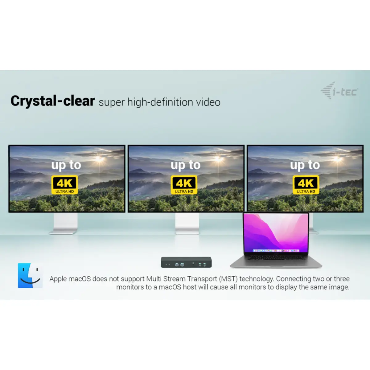 i-tec USB-C Intelligent Triple Display Docking Station, Power Delivery 100W