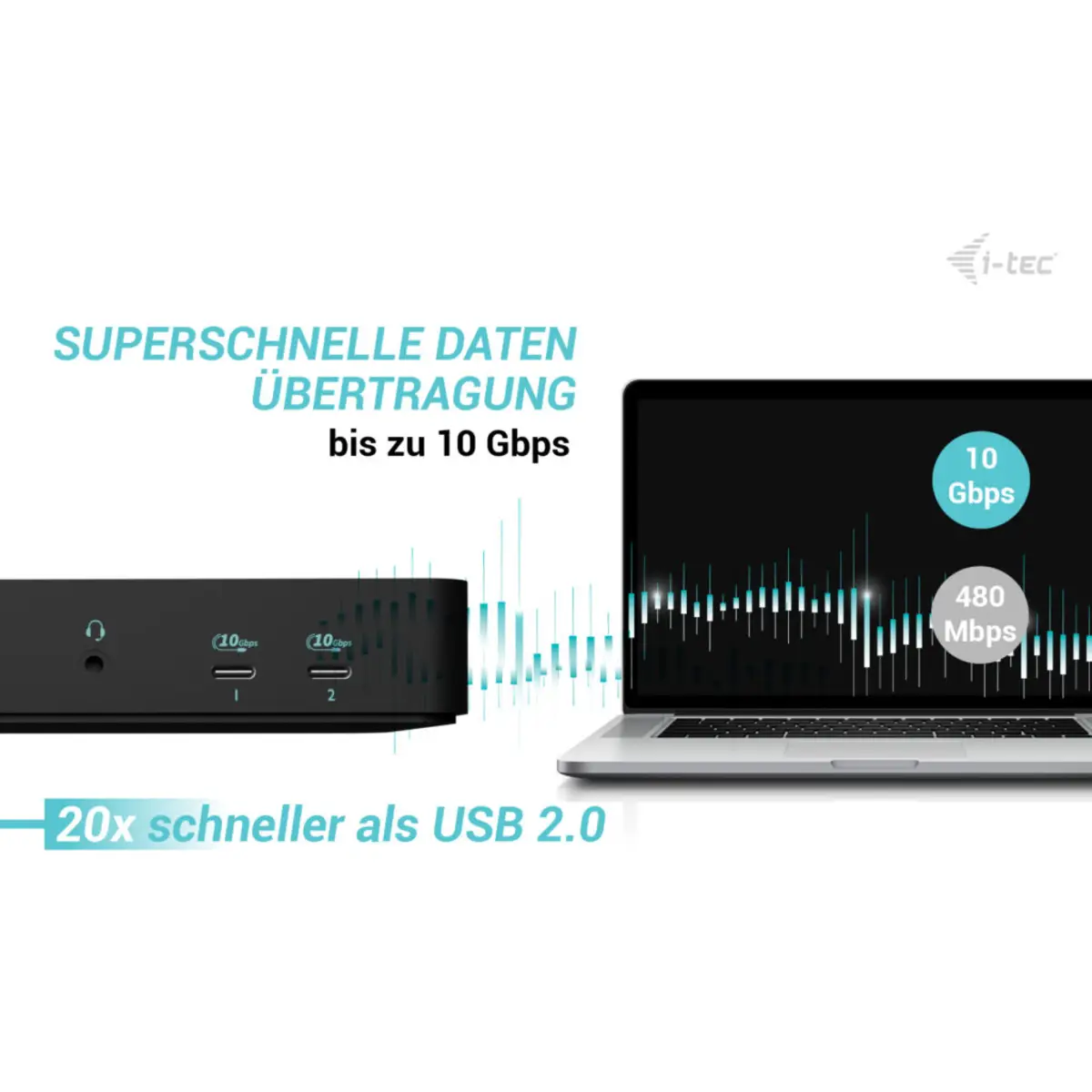 i-tec USB-C Intelligent Triple Display Docking Station, Power Delivery 100W