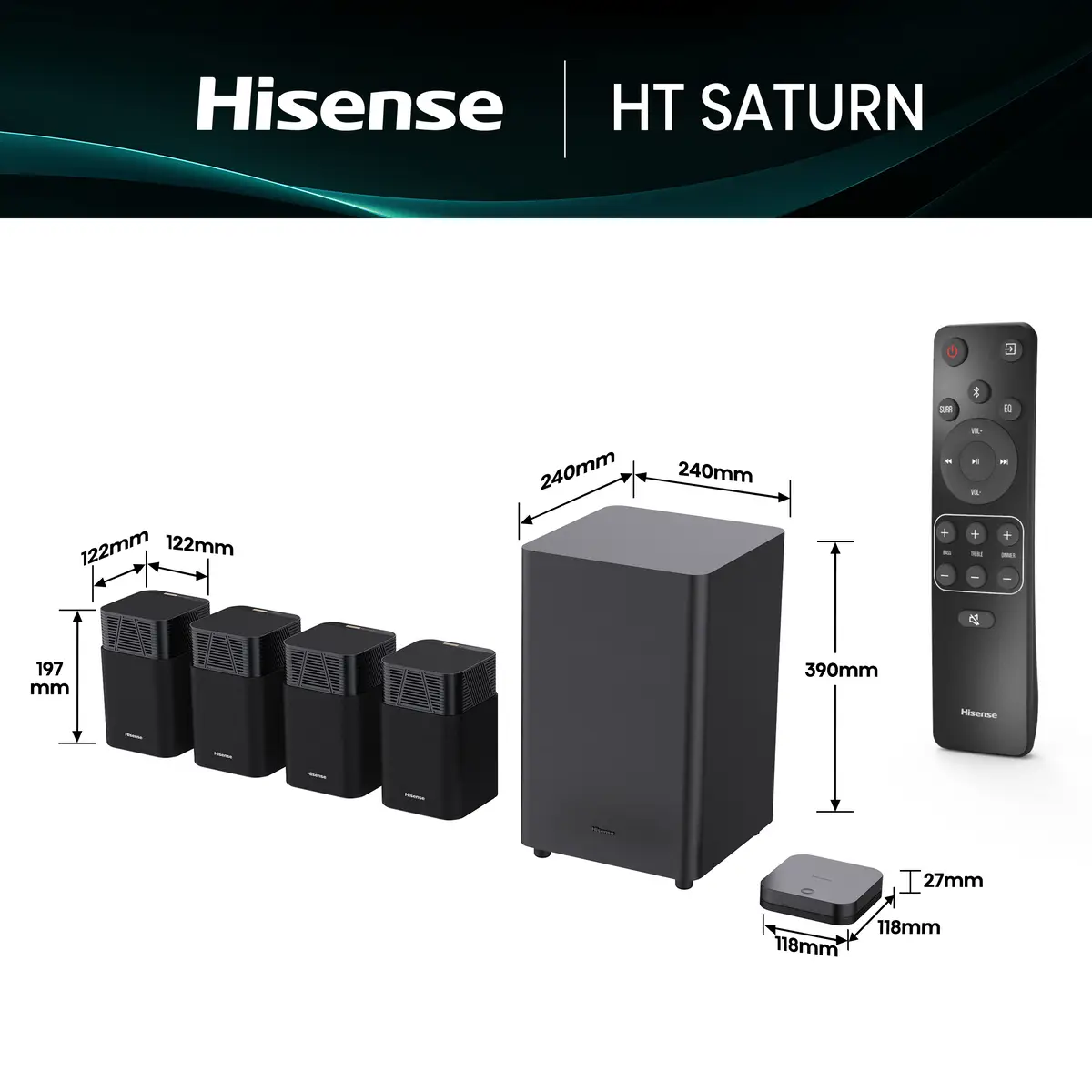 Soundbar AX3120Q, 3.1.2CH, 440W,Subwoofer
