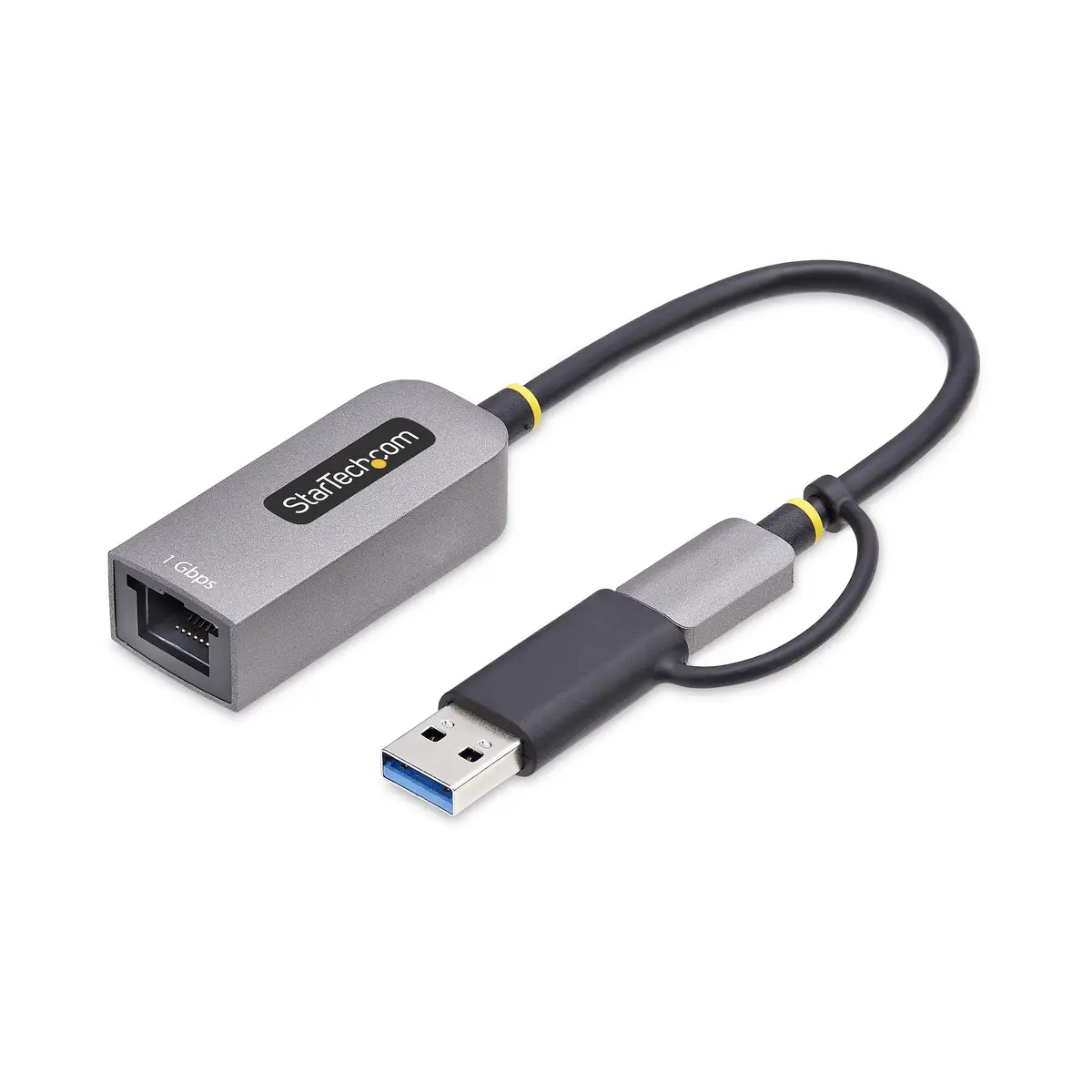 USB-C Ethernet Adapter mit USB-A Dongle 10/100/1000Mbps USB Gigabit Adapter 15cm Kabel USB Ethernet Adapter