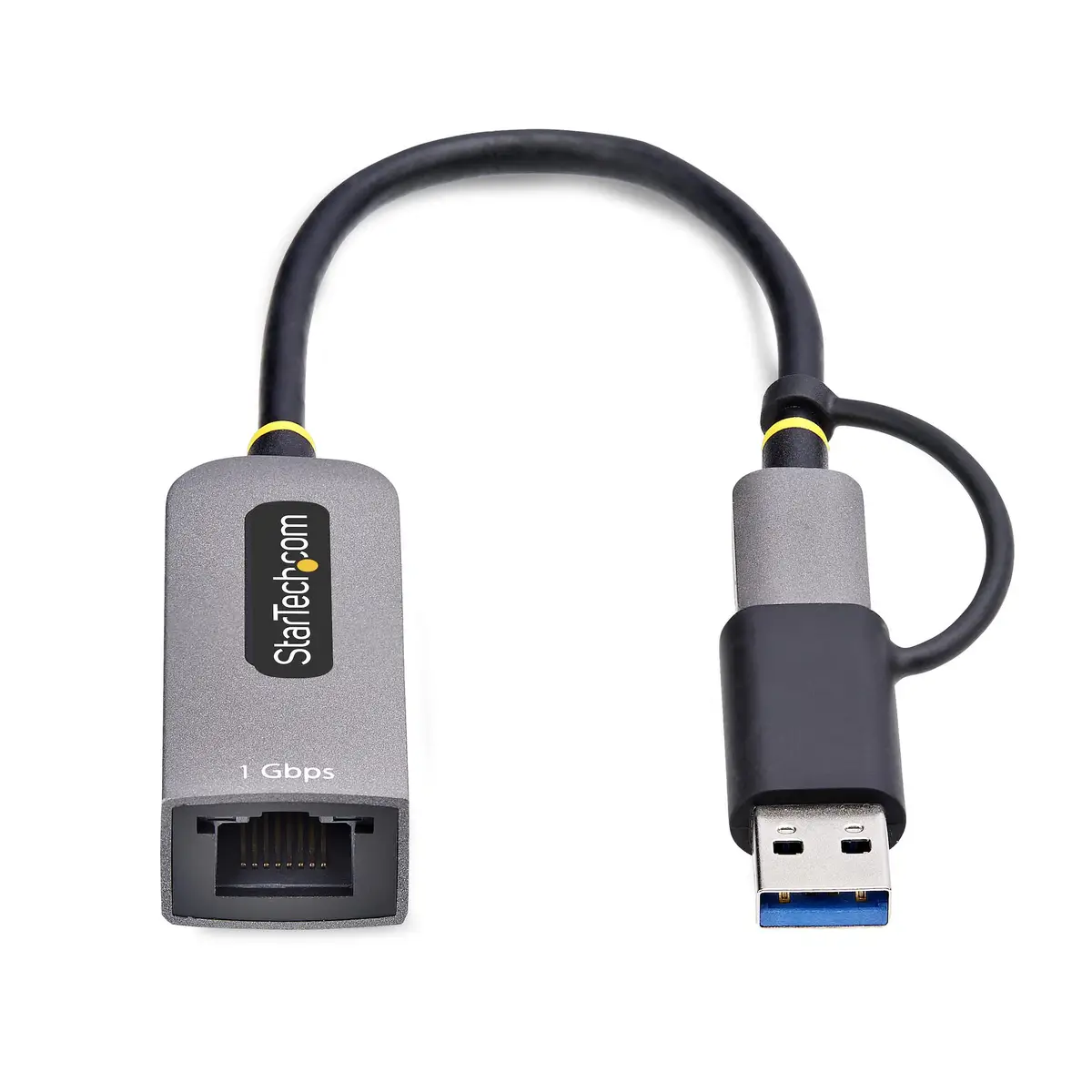 USB-C Ethernet Adapter mit USB-A Dongle 10/100/1000Mbps USB Gigabit Adapter 15cm Kabel USB Ethernet Adapter