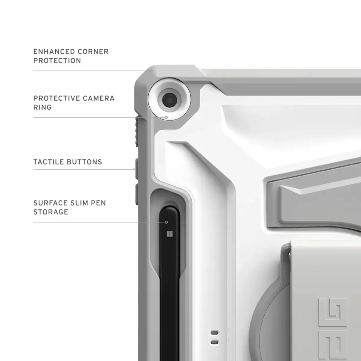 Plasma Healthcare Handstrap & Kickstand Case für Microsoft Surface Pro 12" (1. Edition) grau