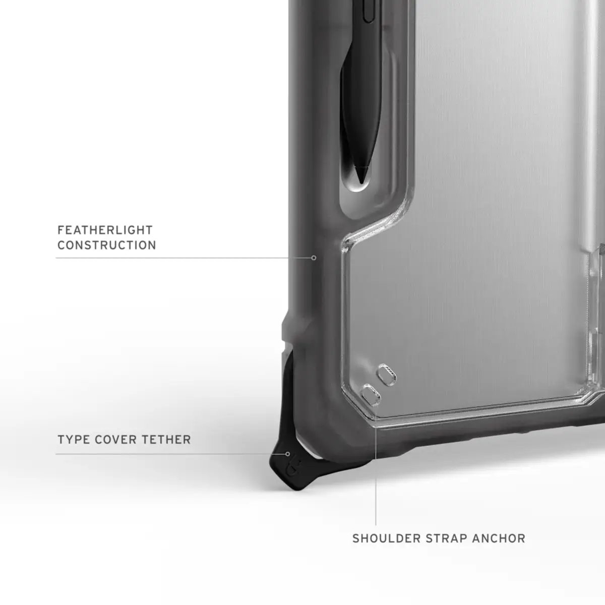 Plyo Case für Microsoft Surface Pro 12" (1. Edition) ice (transparent)/ash