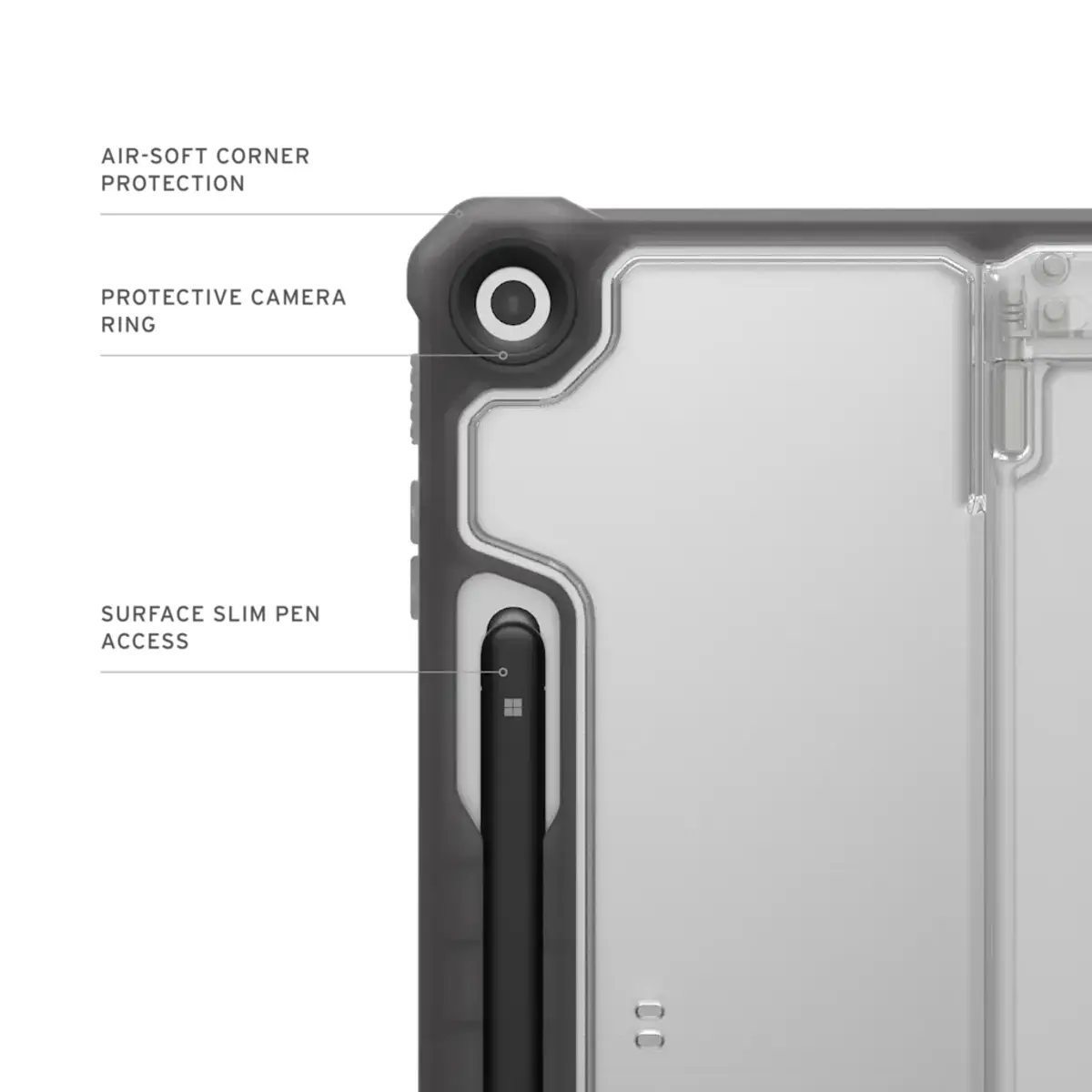 Plyo Case für Microsoft Surface Pro 12" (1. Edition) ice (transparent)/ash