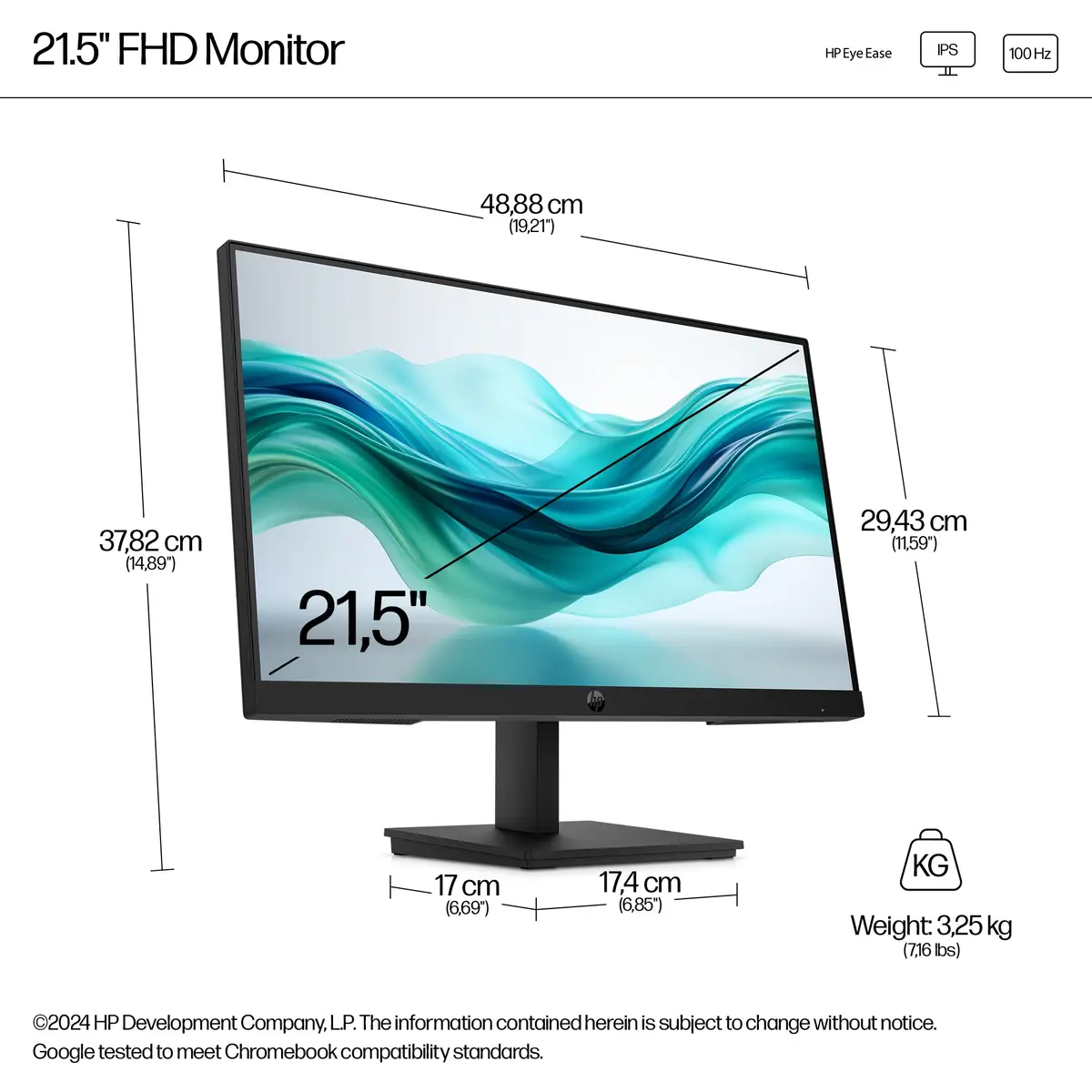 Serie 3 Pro 21,5-Zoll-FHD-Monitor – 322pf, 54,6 cm (21.5"), 1920 x 1080 Pixel, Full HD, LCD, 5 ms, Schwarz