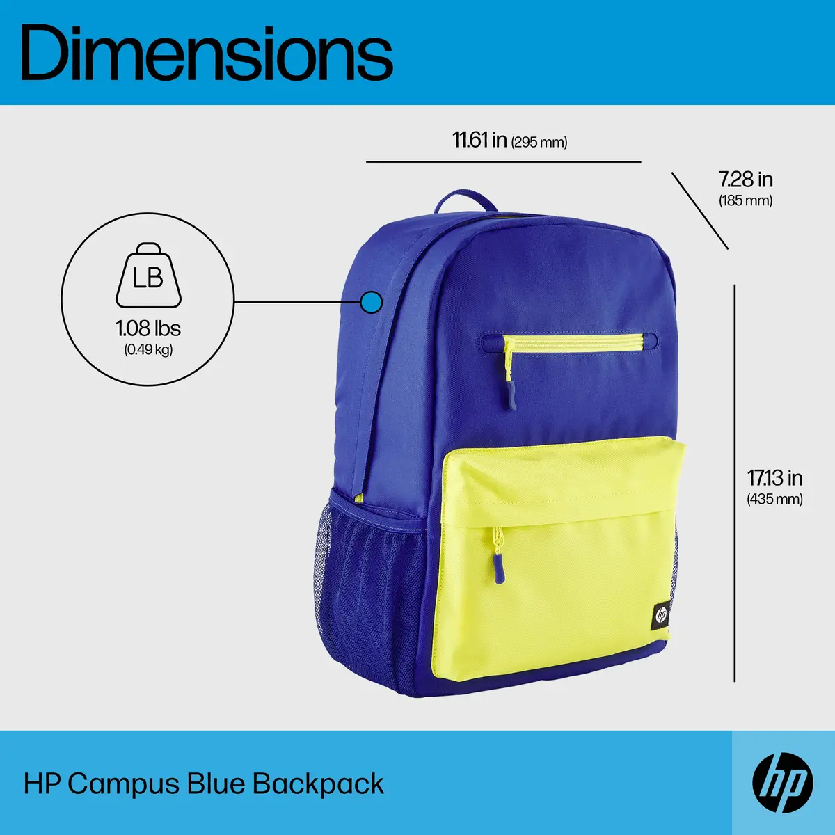 Campus Rucksack (blau), 39,6 cm (15.6"), Notebook-Gehäuse, Polyester, Hartschaumstoff