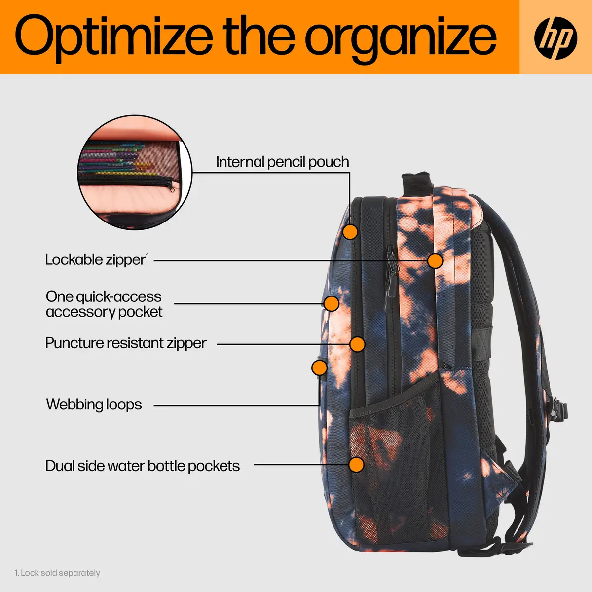 Campus XL Rucksack (Tie Dye), 40,9 cm (16.1"), Notebook-Gehäuse, Polyester, Hartschaumstoff