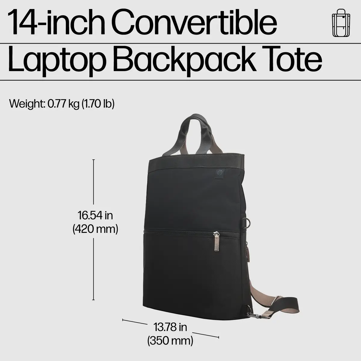 14 Zoll Convertible Laptop-Rucksack-Tasche, Rucksack, 35,8 cm (14.1"), 770 g