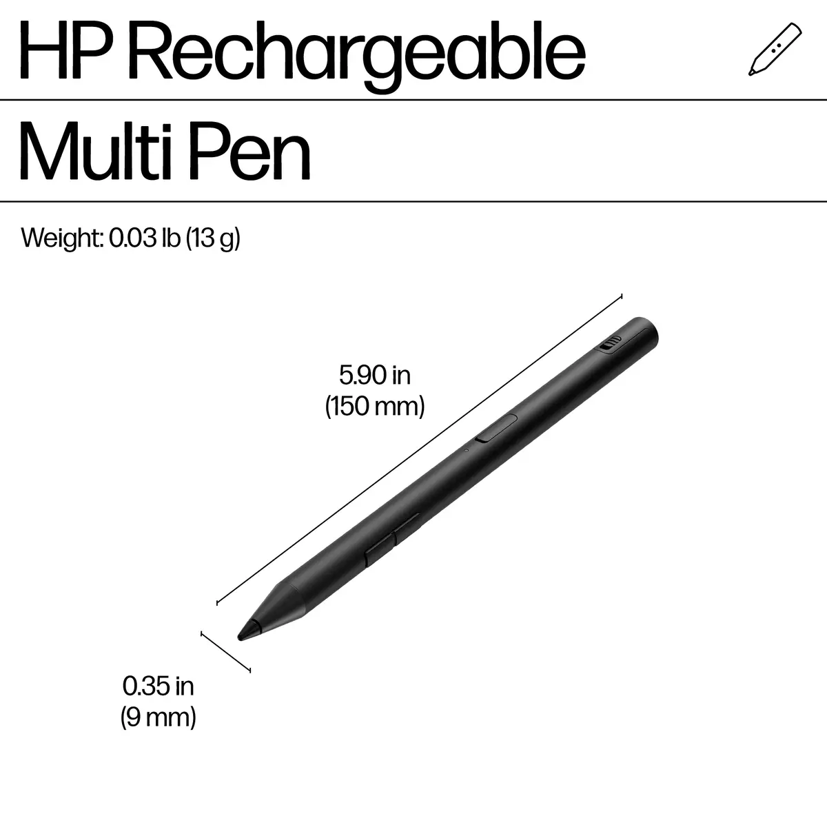 705 Wiederaufladbarer Multi Pen, Laptop, HP, Schwarz, Eingebaut, Lithium-Ion (Li-Ion), China