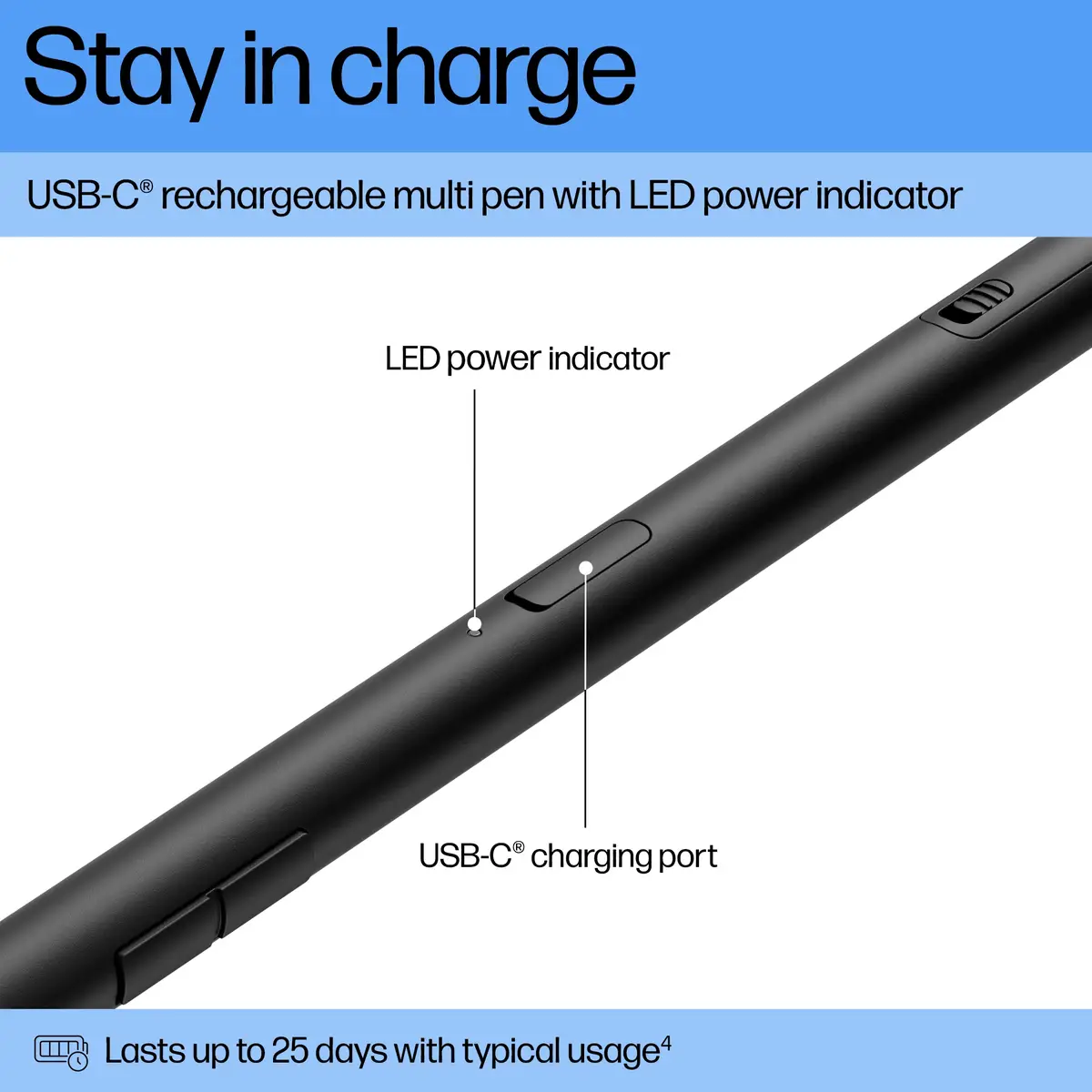 705 Wiederaufladbarer Multi Pen, Laptop, HP, Schwarz, Eingebaut, Lithium-Ion (Li-Ion), China