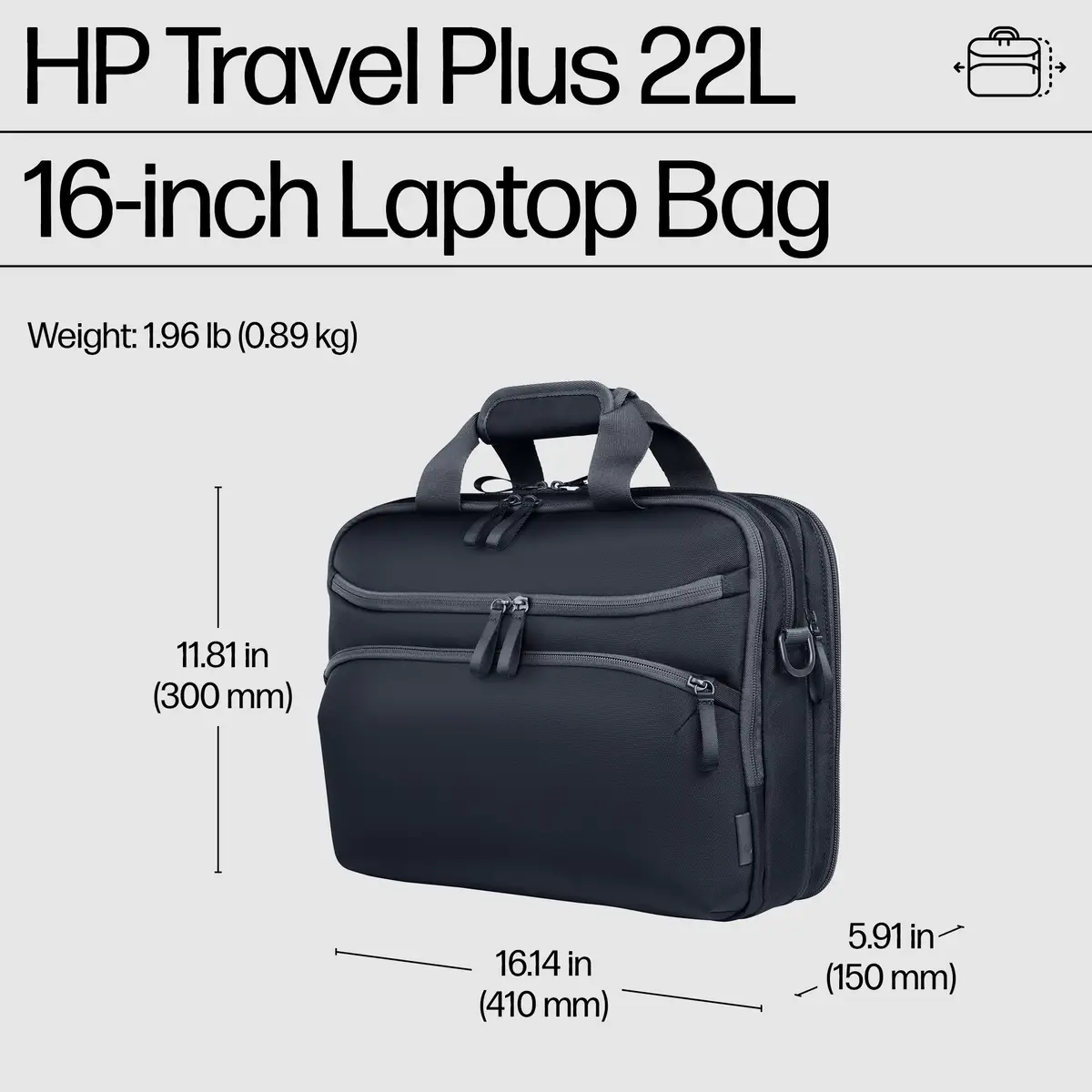 Travel Plus 22 Liter 16 Laptop Bag, Aktenkoffer, 40,9 cm (16.1"), Schultergurt, 890 g