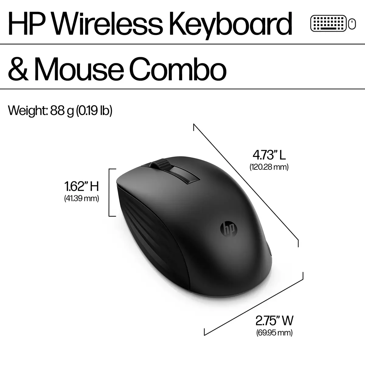 655 Wireless-Tastatur und -Maus, Volle Größe (100%), Kabellos, RF Wireless, Schwarz, Maus enthalten