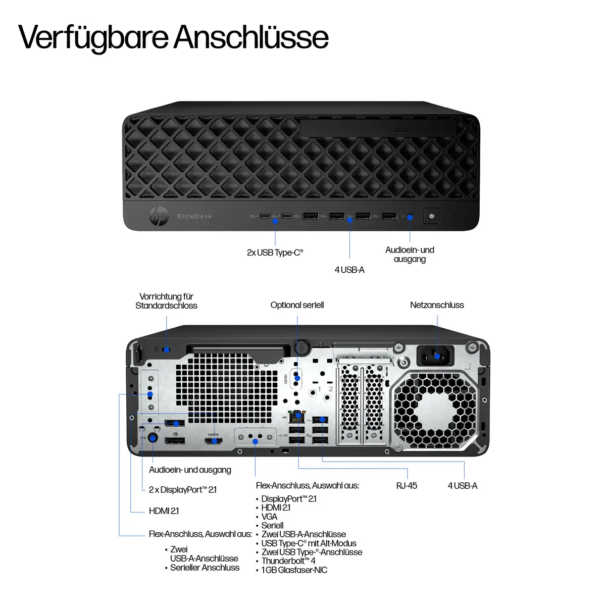 EliteDesk 8 SFF G1i Desktop AI PC, 512 GB, SSD, Windows 11 Pro