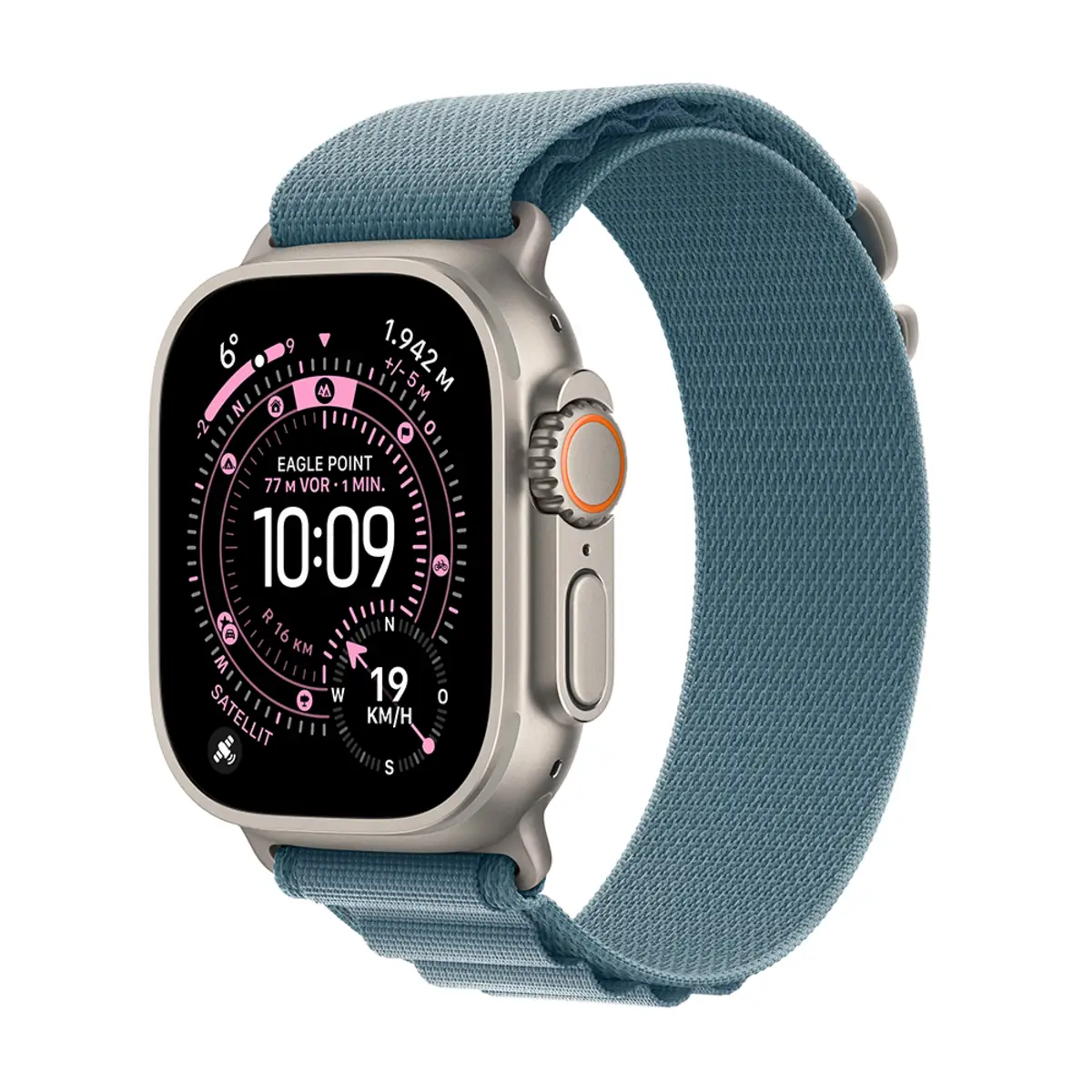 Apple Watch Ultra 3 GPS + Cellular 49mm Natural Titanium Case with Light Blue Alpine Loop Medium