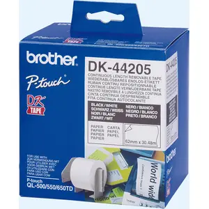 Etiketten weiß 62mmx30,48m wiederablösbar für QL-500 /-550 /-650TD Etiketten weiß 62mmx30,48m wiederablösbar für QL-500 /-550 /-650TD