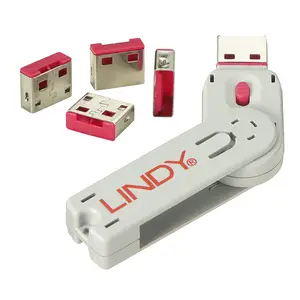 USB Port Schloss mit Schlüssel Rot 4er Pack USB Port Schloss mit Schlüssel Rot 4er Pack