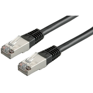 Patch cable RJ-45 S/FTP Cat6 black 0,5m