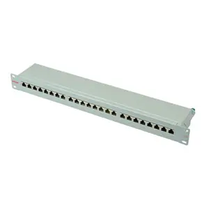 Patch Panel 48,3cm (19'') Cat.6 EIA/TIA 24-Port geschirmt grau Patch Panel 48,3cm (19'') Cat.6 EIA/TIA 24-Port geschirmt grau