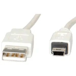 USB2.0 Kabel Stecker USB2.0 Typ A/Stecker USB2.0 5-Pin Mini weiß 3m USB2.0 Kabel Stecker USB2.0 Typ A/Stecker USB2.0 5-Pin Mini weiß 3m