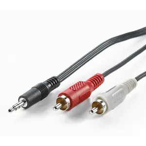 Kabel Audio 3,5mm/2x Cinch Stecker/Stecker Schwarz 1,5m Kabel Audio 3,5mm/2x Cinch Stecker/Stecker Schwarz 1,5m