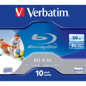 BD-R Rohling 50GB 6fach 10er Pack Jewel Case Printable BD-R Rohling 50GB 6fach 10er Pack Jewel Case Printable