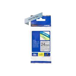 Schriftband TZe-M951 24 mm Silber/Schwarz laminiert für P-Touch Schriftband TZe-M951 24 mm Silber/Schwarz laminiert für P-Touch
