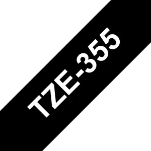 TZe 355 Farbband 24mm weiß auf schwarz TZe 355 Farbband 24mm weiß auf schwarz