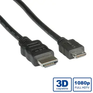 HDMI connectioncable HDMI plug/Mini HDMI plug black 2m HDMI connectioncable HDMI plug/Mini HDMI plug black 2m