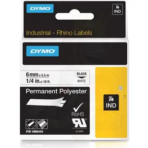 strapazierfähiges Polyesterband 1805442 for Rhino Labelprinter, 6 mm x 5,5 m, white strapazierfähiges Polyesterband 1805442 for Rhino Labelprinter, 6 mm x 5,5 m, white