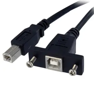 USB Kabel USB-B/USB-B Stecker/Buchse Schwarz 0,30m USB Kabel USB-B/USB-B Stecker/Buchse Schwarz 0,30m