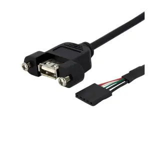 USB Blendenmontage Kabel USA-A/5-poligerUSB Buchse/Buchse Schwarz 0,90m USB Blendenmontage Kabel USA-A/5-poligerUSB Buchse/Buchse Schwarz 0,90m
