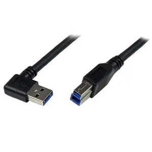 USB Kabel abgewinkelt USB-A/USB-B Stecker/Stecker Schwarz 1m USB Kabel abgewinkelt USB-A/USB-B Stecker/Stecker Schwarz 1m