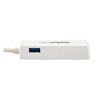 StarTech USB 3.0 Gigabit Ethernet LAN adaptor with USB Port white