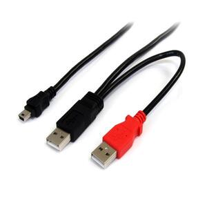 USB Y-Kabel 2xUSB-A/USB-B 2xStecker/Stecker Schwarz 1,8m