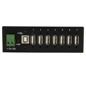 Industrieller USB 2.0 Hub 7 Port Schwarz Industrieller USB 2.0 Hub 7 Port Schwarz