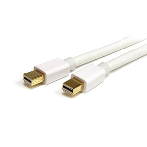 Mini DisplayPort Kabel Mini DisplayPort/Mini DisplayPort Stecker/Stecker Weiß 2m