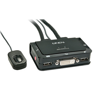 DVI KVM Switch Compact USB2.0 Audio 2ports