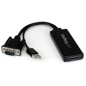 StarTech VGA plug to HDMI socket adaptor with USB plug Audio and Power Converter black StarTech VGA plug to HDMI socket adaptor with USB plug Audio and Power Converter black