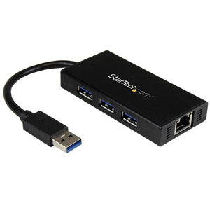 3-Port USB 3.0 Hub mit Gigabit Ethernet Adapter NIC