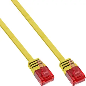 Patchkabel flach, U/UTP, Cat.6, gelb, 10m Patchkabel flach, U/UTP, Cat.6, gelb, 10m