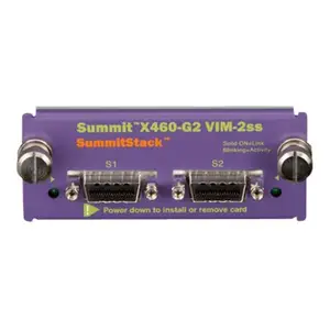 Optional Virtual Interface Module for the rear of the X460-G2 providing 2 ports of Extremes SummitStack Optional Virtual Interface Module for the rear of the X460-G2 providing 2 ports of Extremes SummitStack