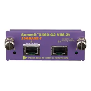 Optional Virtual Interface Module for the rear of the X460-G2 providing 2 10GBASE-T ports Optional Virtual Interface Module for the rear of the X460-G2 providing 2 10GBASE-T ports